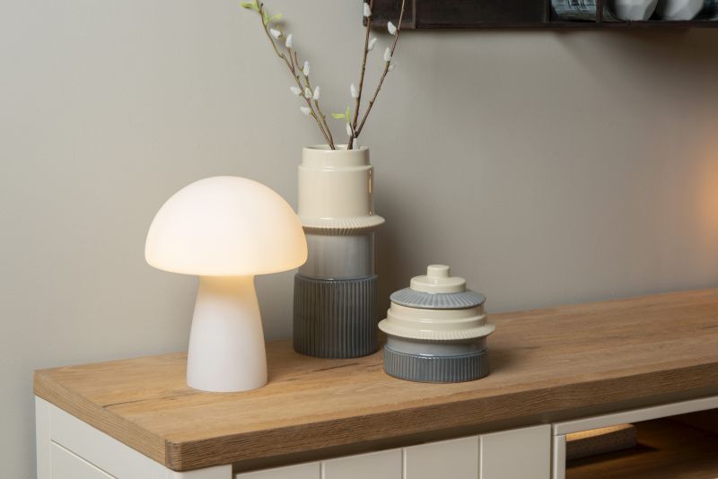 Lucide FUNGO - Stolná lampa - 1xE27 - Opál